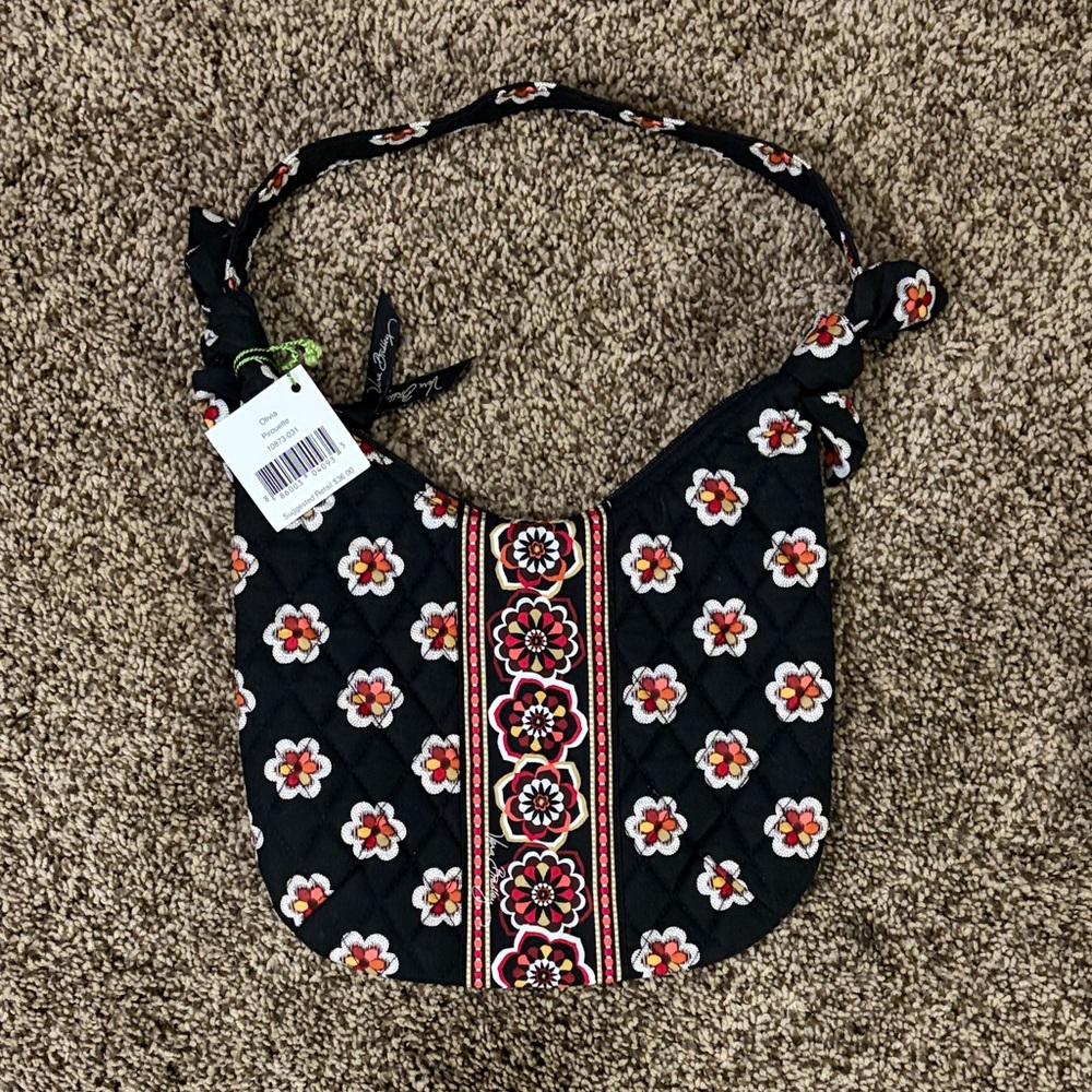 Vera Bradley Floral Black Quilted Shoulder Bag